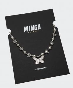 Minga London Clothing Mythical Butterfly Pearl Necklace