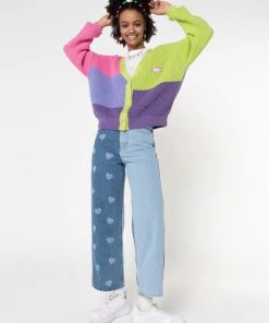 Minga London Clothing Bright Colour Block Knitted Cardigan