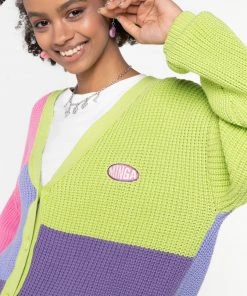 Minga London Clothing Bright Colour Block Knitted Cardigan