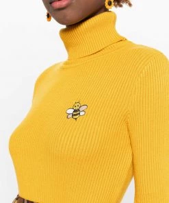 Minga London Bumble Bee High Neck Knitted Top Clothing