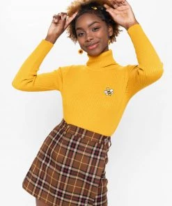 Minga London Bumble Bee High Neck Knitted Top Clothing