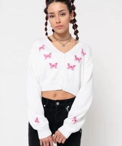 Minga London Clothing Butterfly Queen Crop Cardigan