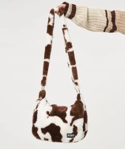 Minga London Cow Print Fluffy Crossbody Bag