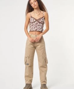 Minga London Clothing Cow Print Lace Trim Cami Top