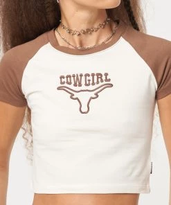 Minga London Cowgirl Bull Baseball Tee Clothing