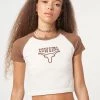 Minga London Cowgirl Bull Baseball Tee Clothing