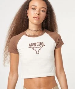 Minga London Cowgirl Bull Baseball Tee Clothing