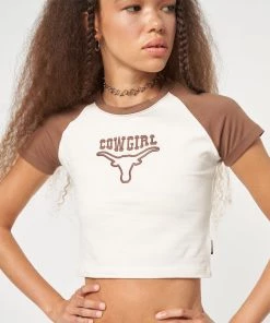Minga London Cowgirl Bull Baseball Tee Clothing