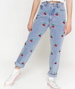 Minga London Clothing Cherry Denim Mom Jeans