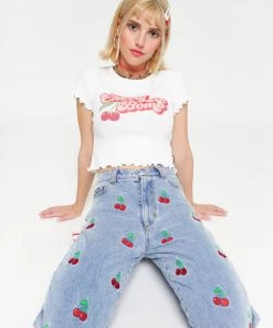 Minga London Clothing Cherry Denim Mom Jeans