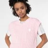 Minga London Heart Pink Cable Knitted Sweater Vest