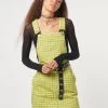 Minga London Lime Green Check Dungaree Dress Dresses & Overalls