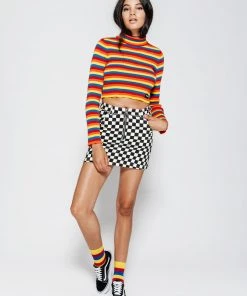 Minga London Clothing Rainbow Ribbed Top