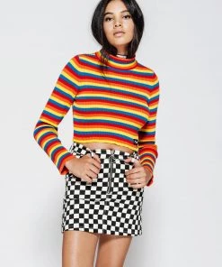 Minga London Clothing Rainbow Ribbed Top