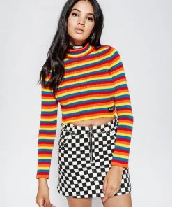 Minga London Clothing Rainbow Ribbed Top