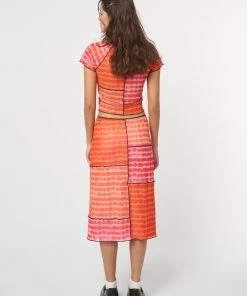 Minga London Clothing Vivid Tie Dye Patchwork Midi Skirt