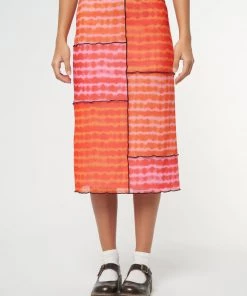 Minga London Clothing Vivid Tie Dye Patchwork Midi Skirt