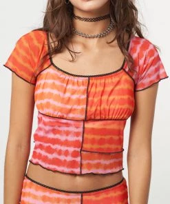 Minga London Clothing Vivid Tie Dye Patchwork Crop Top