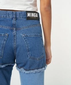 Minga London Smash Patchwork Striped Jeans Clothing