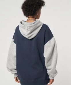 Minga London Minga Logo Zip Up Hoodie Jacket In Blue Grey Clothing
