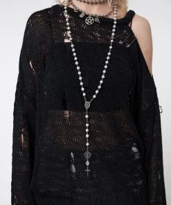 Minga London Pray 4 Me Rosary Pearl Beads Necklace