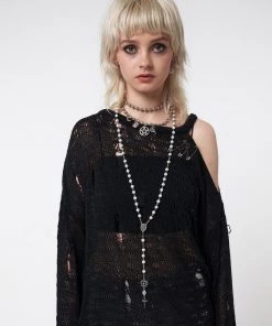 Minga London Pray 4 Me Rosary Pearl Beads Necklace