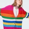 Minga London Rainbow Striped Oversized Knit Cardigan Clothing