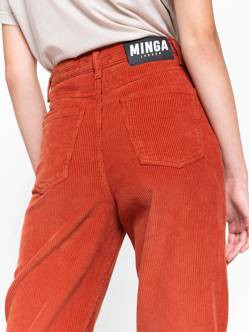 Minga London Bottoms Rust Corduroy Mom Jeans