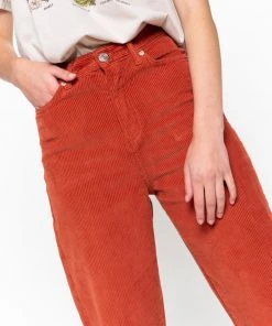 Minga London Bottoms Rust Corduroy Mom Jeans