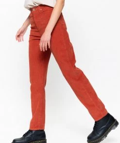 Minga London Bottoms Rust Corduroy Mom Jeans