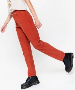 Minga London Bottoms Rust Corduroy Mom Jeans