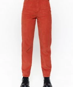 Minga London Bottoms Rust Corduroy Mom Jeans