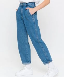 Minga London Slouchy Jeans In Mid Blue