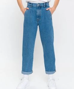 Minga London Slouchy Jeans In Mid Blue