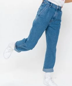 Minga London Slouchy Jeans In Mid Blue