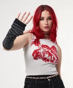 Minga London Most Wanted Striped Arm Warmers