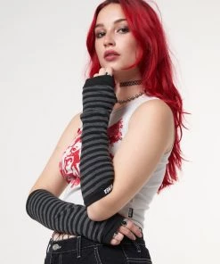 Minga London Most Wanted Striped Arm Warmers