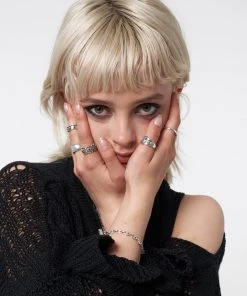 Minga London Ace Of Spades Silver Rings Set Clothing