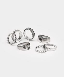 Minga London Ace Of Spades Silver Rings Set Clothing