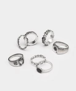 Minga London Ace Of Spades Silver Rings Set Clothing
