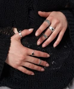 Minga London Ace Of Spades Silver Rings Set Clothing