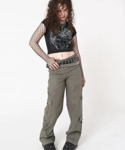 Minga London Angel Wings Black Crop Tee Clothing