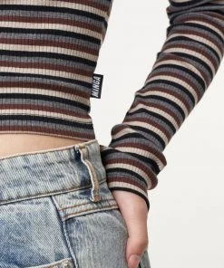 Minga London Ash Striped Ribbed Top Clothing