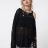 Minga London Most Wanted Avril Distressed Cut Out Net Knit Jumper