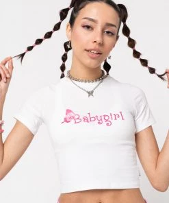 Minga London Babygirl Butterfly Crop Tee Clothing