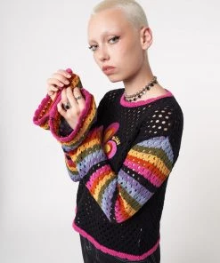 Minga London Most Wanted Bea Flower Power Rainbow Knit Jumper