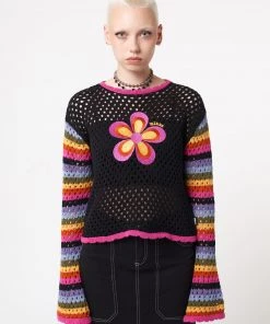 Minga London Most Wanted Bea Flower Power Rainbow Knit Jumper