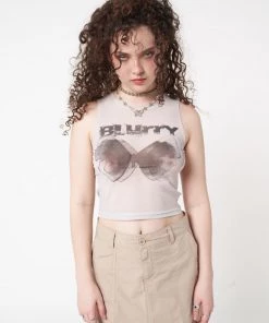 Minga London Clothing Blurry Butterfly Mesh Vest Top