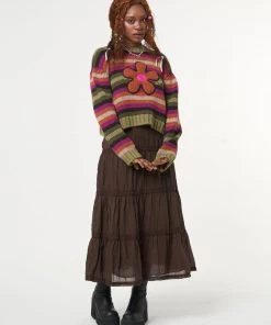 Minga London Bohemian Fairy Ruffle Lace Maxi Skirt Most Wanted