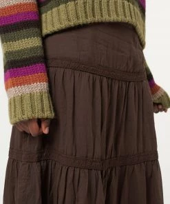 Minga London Bohemian Fairy Ruffle Lace Maxi Skirt Most Wanted